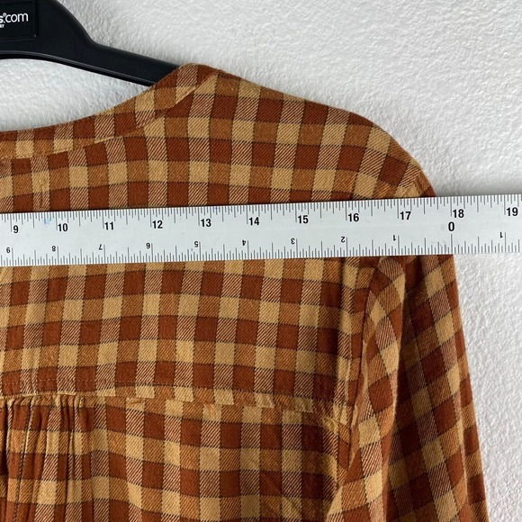 Sonoma Women's Dress Brown Plaid Frannel ‎ Plus Sixe 1X Long Sleeve - Picture 6 of 11